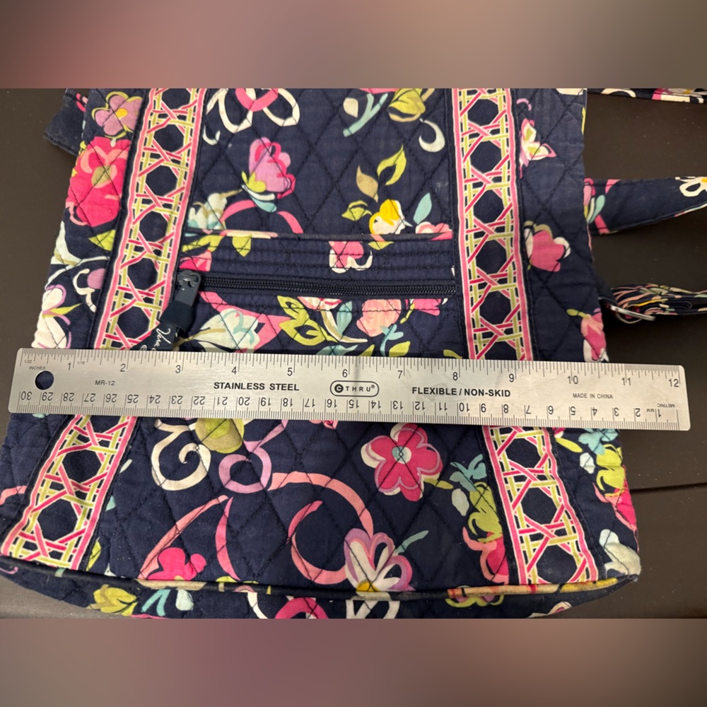 Vera Bradley Crossbody Hipster Bag Ribbons Retired Pattern Adjustable Strap 2012 - Picture 9 of 12